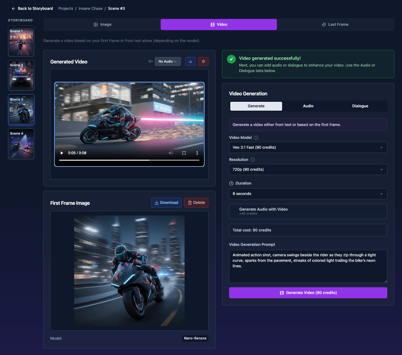 Pixtra Video Editor Interface